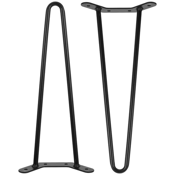 ELAYARD 2Pcs Metal Hairpin Table Legs Smooth Coating Black for Furniture and Desk Use