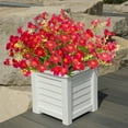 thumbnail image 4 of 6 Bundles Artificial Fake Flowers UV Resistant Plastic Plants Silk Faux Flowers for Outdoor Planters Home Indoor Outside Garden Porch Window DIY Decoration (Red), 4 of 8