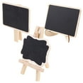 thumbnail image 2 of SHISUYAN Small Blackboard Creative Mini Wooden Blackboard Price Message Photo Props Blackboard (Square Clip, Painting Rack, Square Herringbone Rack), 2 of 8