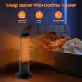 thumbnail image 3 of EDX 1500W Space Heater for Indoor Use, 23" Electric Heater with 7 Light Colors, 70° Oscillation, Adjustable Thermostat & Remote, Tip-Over Protection, Black, 3 of 8