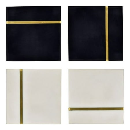 

Spitiko Homes set of 4 resin brass inlay coaster 4 x 4