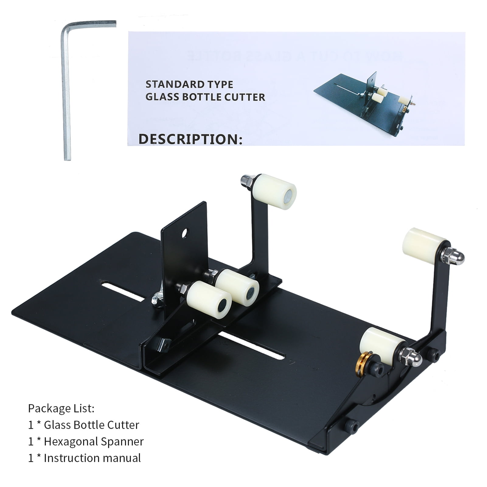 Glass Bottle Cutter Cutting Tool Upgrade Version Square And Round Wine Beer Glass Sculptures Cutter For DIY Glass Cutting Machine Metal Pad Bottle Holder With Cutting Accessories