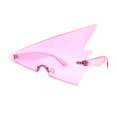 thumbnail image 3 of 80s Funk Lighting Bolt Electric Triangle Shield Sunglasses Pink, 3 of 4