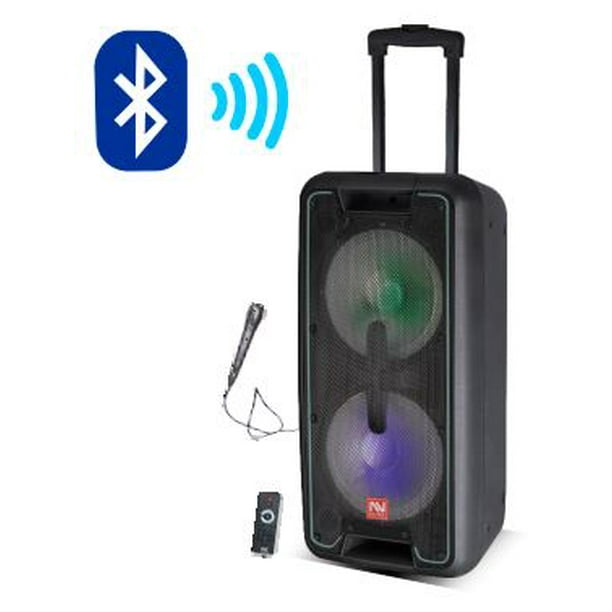 Nutek TS4228 Dual 10" Portable BT PA Speaker Multimedia System RGB