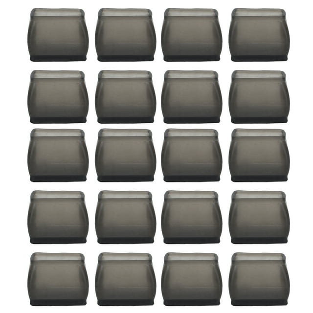 20 Pcs Chaise Jambe Plancher Protecteur Rectangulaire Transparent Feutre Noir Mat Anti-Rayures Réduire le Bruit Table Jambe Housse S