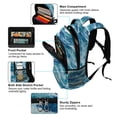 thumbnail image 5 of FORMRS Unisex Backpack Elementary School Travel Bookbag with Reflective Stripes, Green Watercolor Ocean Waves, 5 of 7