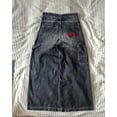 thumbnail image 5 of Pantalones vaqueros holgados de estilo urbano Wexwear de 3PM, estilo vintage, lavados, azules, estilo Y2K, estilo Harajuku, punk, rectos, informales, góticos, anchos, 5 of 5