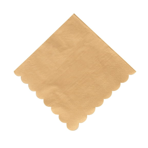 Kraft Scalloped Paper Luncheon Napkins, Party Supplies, Birthday, 16 Pieces