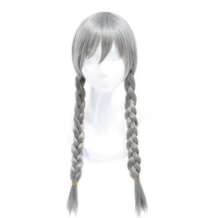 〖Follure〗Synthetic Baby Hair Braided Double Lace Front Wig Long White Ombre (Best Way To Braid Hair Under Wig)