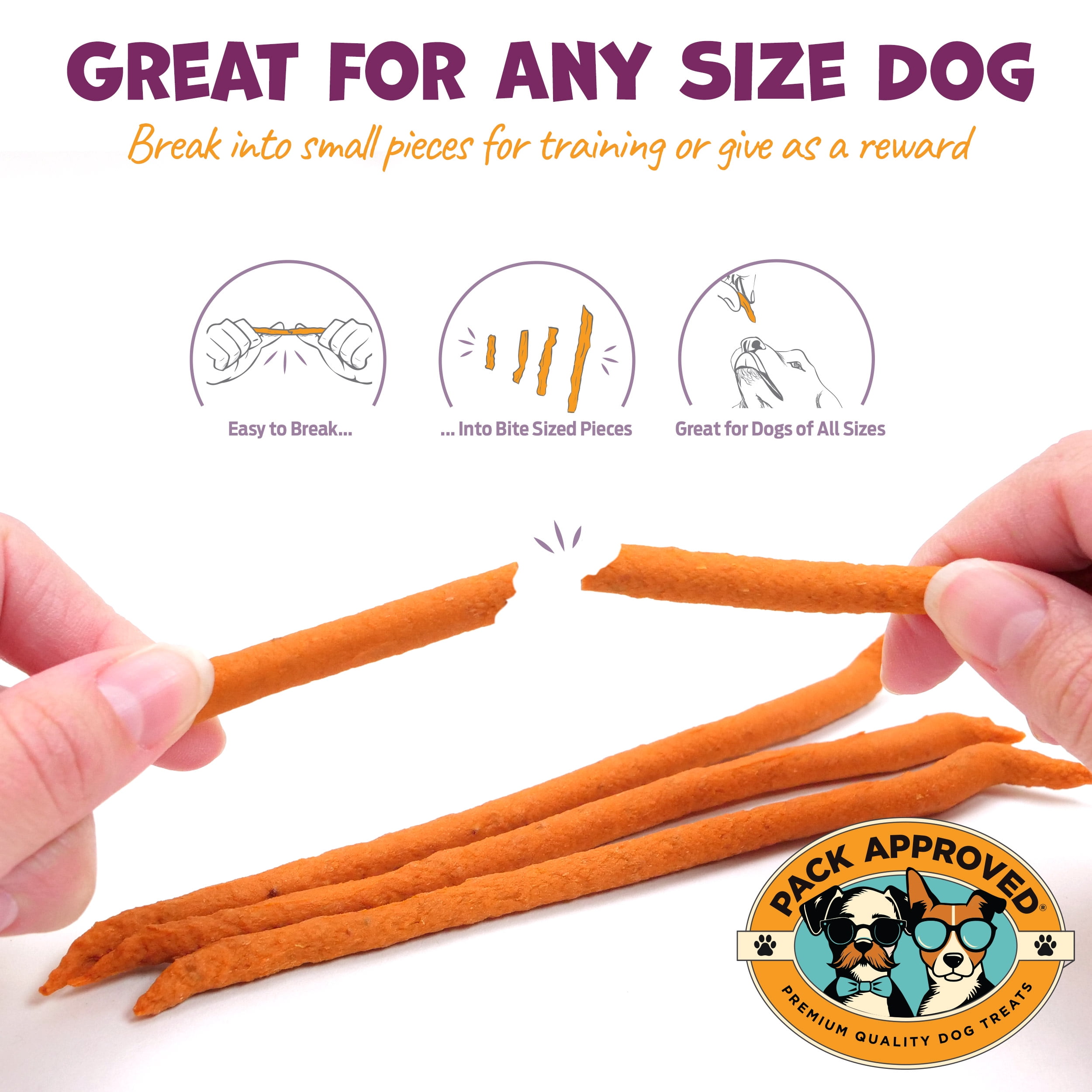 Pack Approved Sweet Potato Dog Treats for Dogs, 7.5 oz