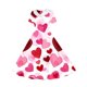 thumbnail image 5 of Vestido de manga corta con cuello en V para niña, estampado de manga corta, falda con cuello doblado y cintura mediana y grande, de poliéster., 5 of 6