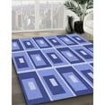 thumbnail image 3 of Ahgly Company Machine Washable Indoor Round Transitional Blue Area Rugs, 8' Round, 3 of 7