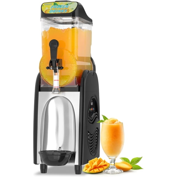 GSEICE Slushy Machine for Home, 4-Gallon Frozen Drink Machine for Family, Stainless 110V/60Hz Steel Single Slushy Machine for Margaritas, Cocktails, and Frozen Drinks | Perfect for Parties & Events