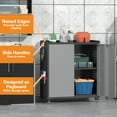 thumbnail image 3 of Firstsky Metal Garage Storage Cabinet with Wheels, Adjustable Rolling Tool Storage Cabinet with Lock, 34" Steel Locking Tool Cabinet with Doors and Shelves（Black&Gray, 34.3" H）, 3 of 8