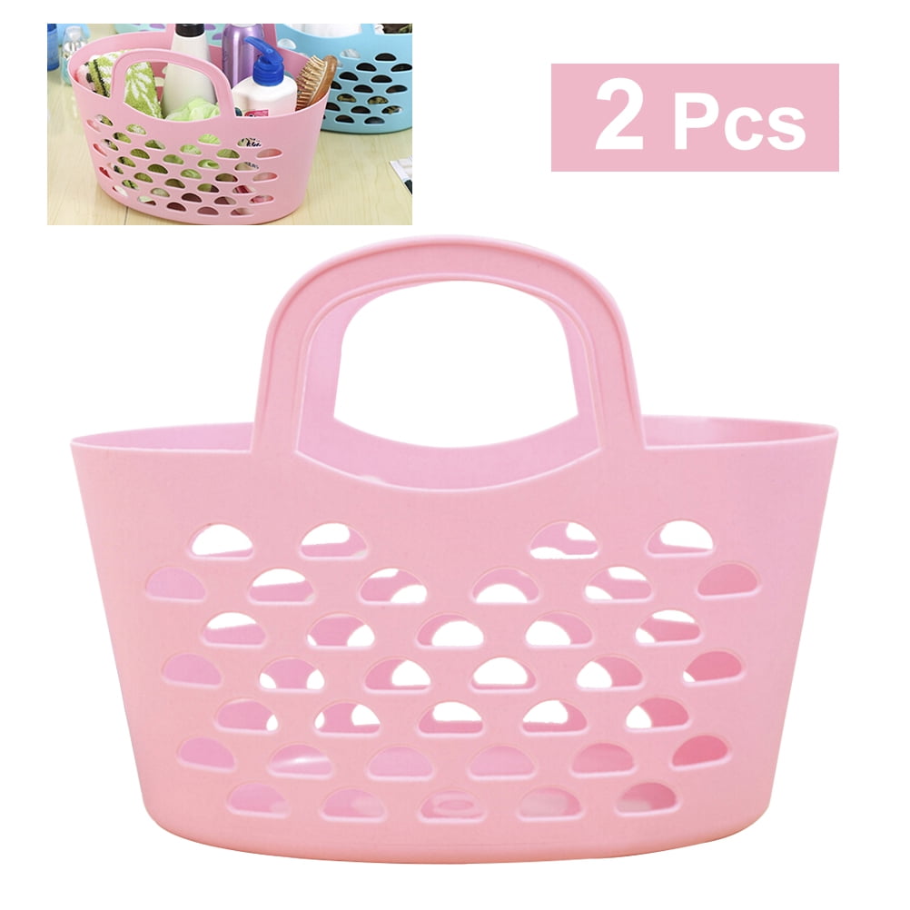 2pcs Portable Basket Plastic Wash Basket Storage Laundry ...
