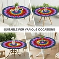 thumbnail image 7 of Colorful Tie Dye Floral Mandala Pattern Round Fitted Tablecloth with Elastic Edge,Dining Table Cover Waterproof,Outdoor Round Tablecloth for Camping,Dining,Indoor and Outdoor, 7 of 7