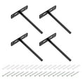 thumbnail image 1 of 4Set Floating Shelf Brackets, 6" 4 Holes Iron Hidden Shelf Supports, Black, 1 of 7