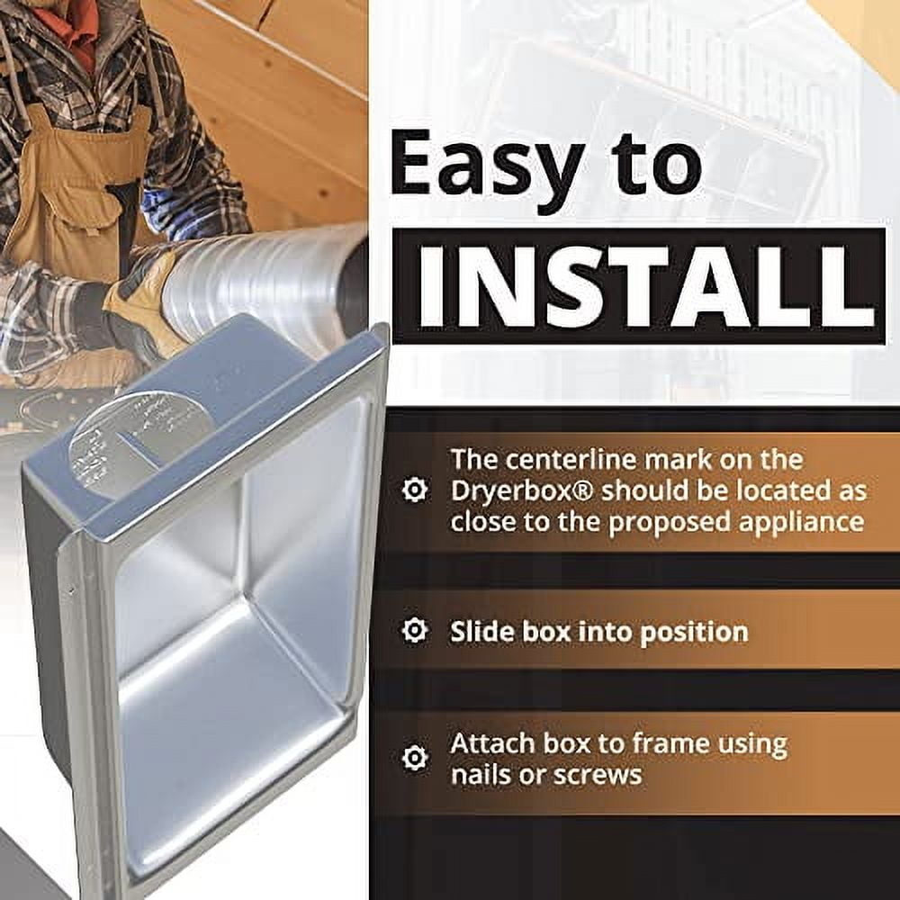 New Construction Dryer Box | Indoor Dryer Vent | Recessed Dryer Vent Box With Gas Port | Dryer Vent | Best Dryer Wall Vent Box Model 425 | Upward Dryer Vent | 2x6 wall
