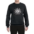 thumbnail image 2 of Wild Bobby Radiating Sun Puff Print Fashion Unisex Crewneck Sweatshirt, Black, Small, 2 of 6
