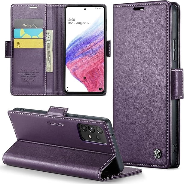 Funda tipo cartera para Samsung Galaxy A53 5G con bloqueo RFID, tarjetero, soporte magnético, funda protectora de piel con tapa para Samsung Galaxy A53 5G de 6,5 pulgadas