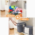 thumbnail image 3 of Clothes Storage 4PCS Storage Bags for Clothes Closet Organizers 90L Large Capacity with 3 Layer Fabric Storage Bags for Blankets, Comforters and Bedding, 3 of 11
