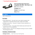 thumbnail image 2 of Front Left Outer Seat Track Cover - Compatible with 2009 - 2014 Ford F-150 - Dorman, 2 of 2