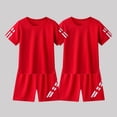 thumbnail image 4 of hengsof 2PC Toddler Boys Clothes Mesh Athletic Summer Short Sleeve T-Shirt and Shorts Kids Outfit Set Loose Casual Wear 3-14 Year, 4 of 4