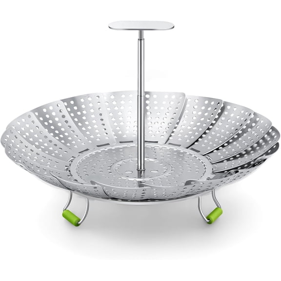 Stainless Steel Vegetable Steamer – Expandable 5.5"-9" with Extendable Handle for Pots & Instant Pot
