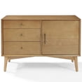 thumbnail image 3 of Bowery Hill Mid-Century 3 Drawer Wood Media Console Table in Acorn, 3 of 11