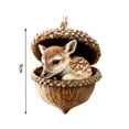 thumbnail image 3 of Sleeping Forest Animal Ornament, Acorn Christmas Tree Decor, Three Dimensional Sleeping Woodland Creature NestLED in A Textured Acorn, Sculpted Resin with DetaiLED Seasonal Styling, 3 of 8
