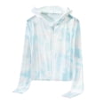 thumbnail image 2 of Mdesiwst Women Sunscreen Coat Zipper Opening Hooded Face Nack Protection Ice Silk Anti-UV Thin Long Sleeve Tie-dye Cycling Camping Jacket, 2 of 6