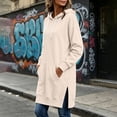 thumbnail image 5 of Kezqiaxn Womens Hoodie Fashion Solid Color Side Slit Casual Long Sweatshirts Long Sleeve Drawstring Pullover Tops with Pockets, 5 of 7