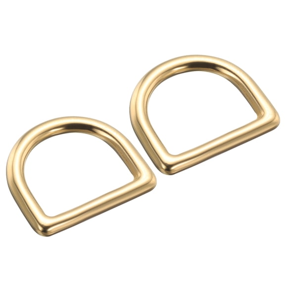 Uxcell D Rings Buckle, 25mm Brass D Ring Findings Seamless Welded Small Bow Key Hook 2 Pack