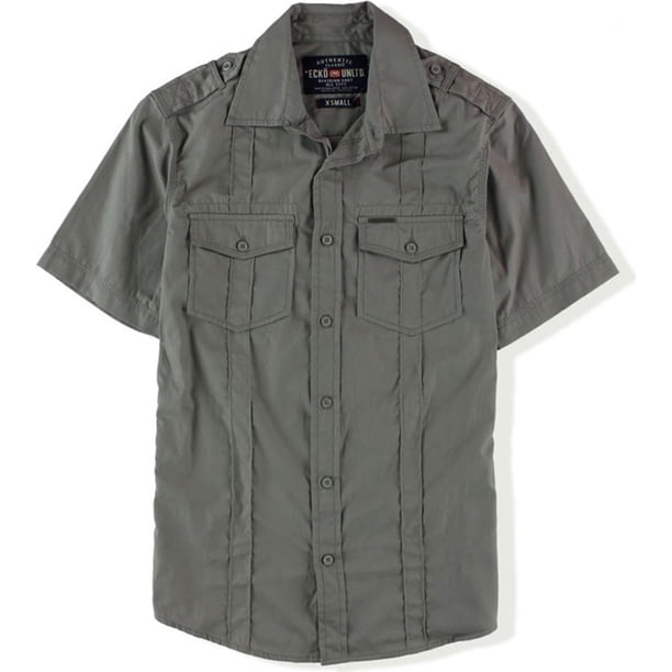 Ecko Unltd. Camisa Roberts SS Woven Button Up para hombre, gris, XS