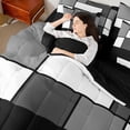 thumbnail image 5 of Manfei Abstract Grid King Bedding, Charcoal Gray Checkered King Bed in a Bag, Black Reversible 7pcs, 5 of 6