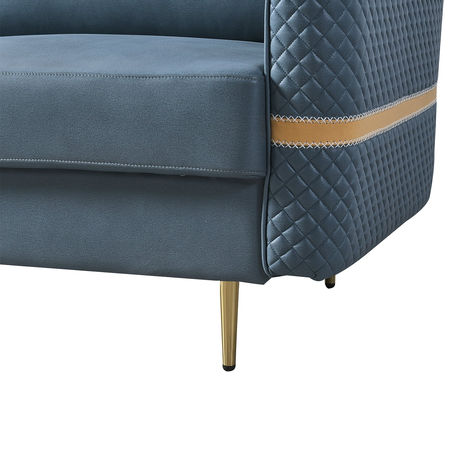 Kadyn Upholstered Loveseat Sofa for Living Room, 2 Seat Couch with 2 Pillows, 73.22" Modern Fabric Sofa, Blue