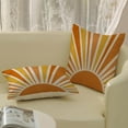 thumbnail image 4 of Summer Outdoor Pillow Covers 18x18 Inch 2 Pcs Mustard Yellow Orange Sunshine Decor Throw Pillows Boho Abstract Sun Farmhouse Holiday Decoration Pillowcase Linen Cushion Cover for Couch Sofa Bed, 4 of 6