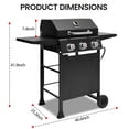 thumbnail image 7 of Brand-Man Grills Propane Gas 3 Burner Grill with Side Table for BBQ, Outdoor Cooking Grill with Wheel, 7 of 7