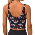 thumbnail image 3 of Haiem Rose Flowers Pattern Womens Sports Bra - U Neck Padded Low Impact Yoga Bra Workout Crop Top Gym Moisture-Wicking Workout Vest -X-Large, 3 of 9