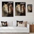 thumbnail image 4 of Designart "Dynamic Equine Duo White and Brown Horse IV" Animals Print on Natural Pine Wood, 4 of 5