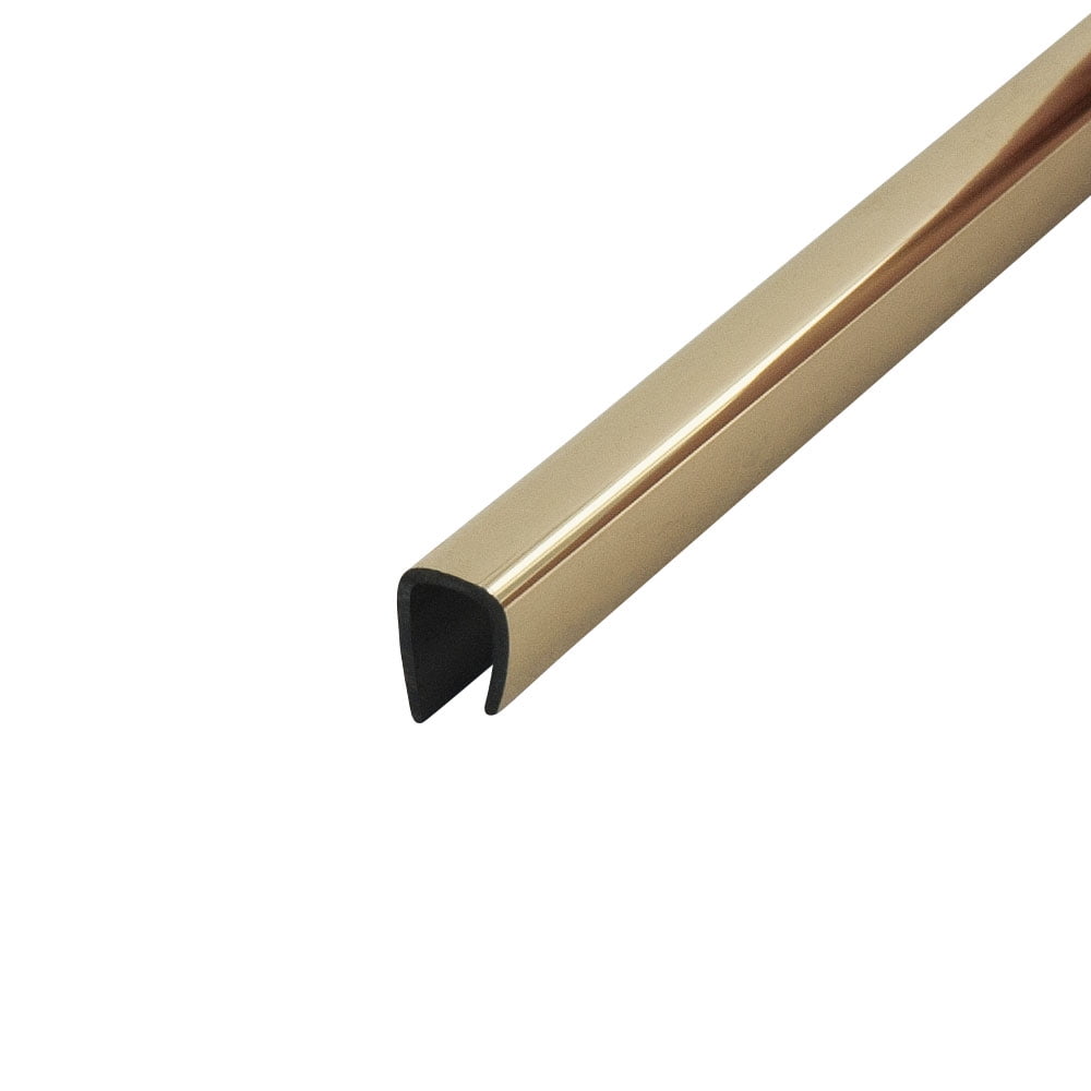 Outwater Plastic J Channel Fits Material 5/32 Inch Thick Polished Brass