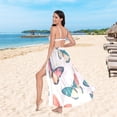 thumbnail image 6 of FORMRS Womens Long Sarong Beach Wrap Semi-Sheer Bikini Skirt Bathing Swimsuit Cover Up, Colorful Butterflies, 6 of 7