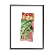 Stupell Industries Floral Pink Matchbox Design Square Cutout Shape Graphic Art Black Framed Art Print Wall Art, Design by Amelia Noyes