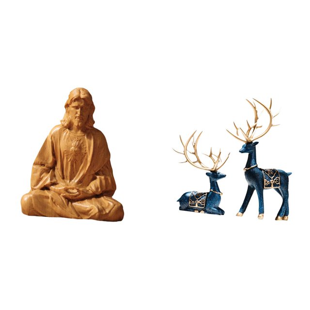 Estatua de reno del Corazón de Jesús, figura coleccionable, adorno para pasillo, dormitorio, oficina, escritorio, chimenea, sala de estar, dec