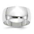 thumbnail image 2 of Auriga 10k White Gold 10mm Half Round Wedding Band for Women Size- 4.5, 2 of 5