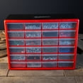 thumbnail image 4 of Stalwart 24 Plastic Drawers Organizer - Compartment Storage, Desktop and Wall Mount Container for Hardware, Parts, Crafts, Beads, and Tools (Red), 4 of 6