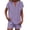 236#Purple, variant on Women's Loose Fit 2 Piece Short Sets Short Sleeve Top with Wide Leg Bermuda Shorts Casual Beach Outfits Light Blue L