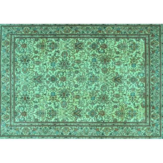 Ahgly Company Indoor Rectangle Persian Turquoise Blue Traditional Area Rugs, 5' x 8'