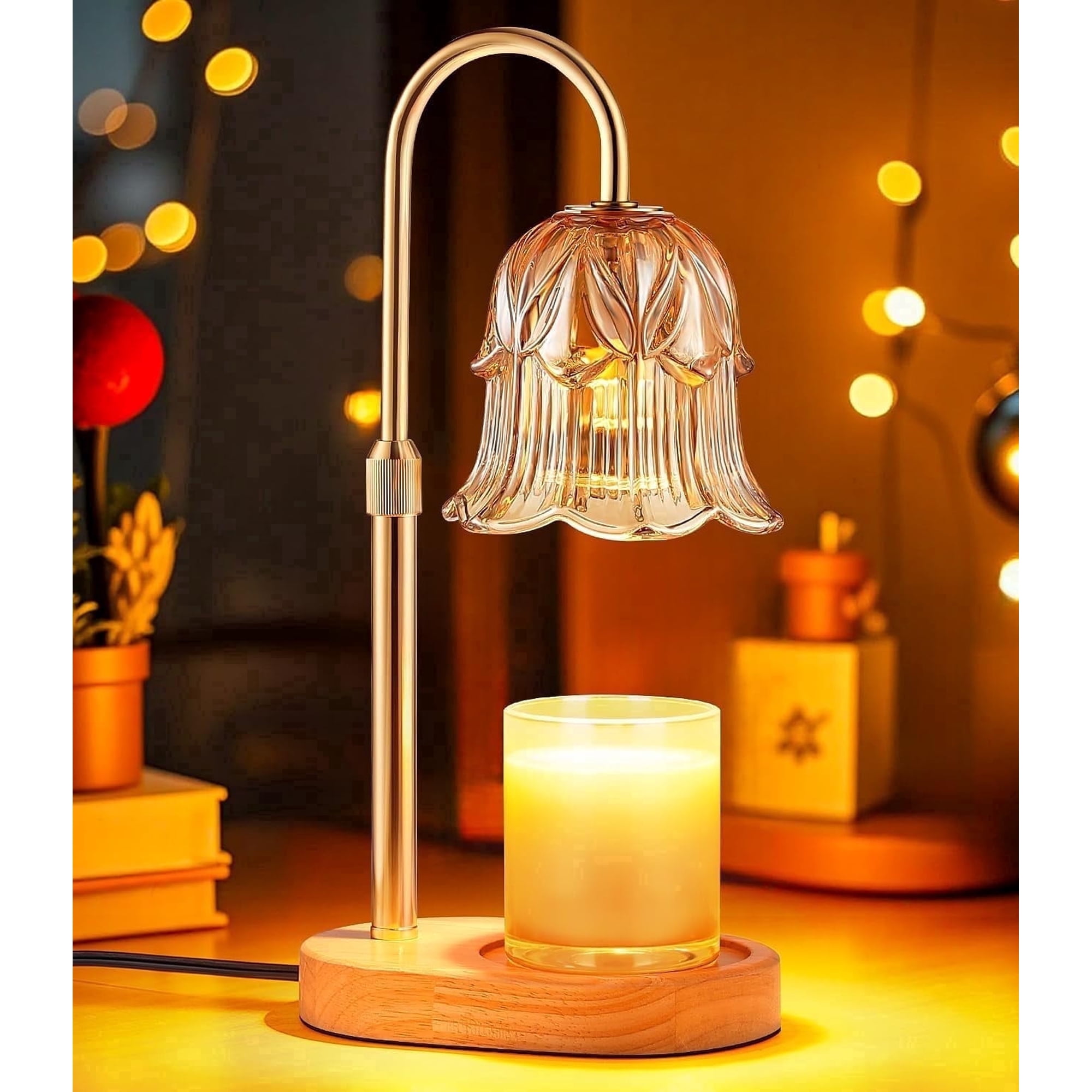 Fragrance Candle Warmer Lamp，Electric Candle Warmer with Timer & Dimmer，Mom Christmas Birthday Gifts for Women, House Warming Gifts New Home Bedroom Decor