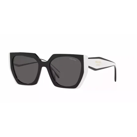 Prada Cateye PR 15WS-F 09Q550 Black White Grey Lens